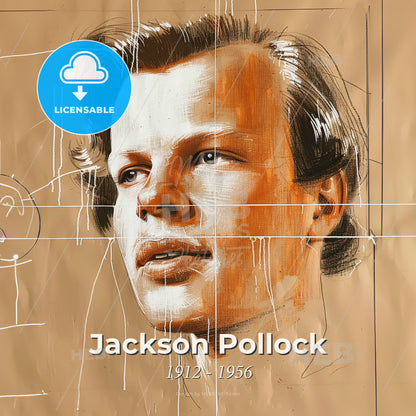 Jackson Pollock, 1912 - 1956, American painter - A Drawing Of A Man's Face Print Template