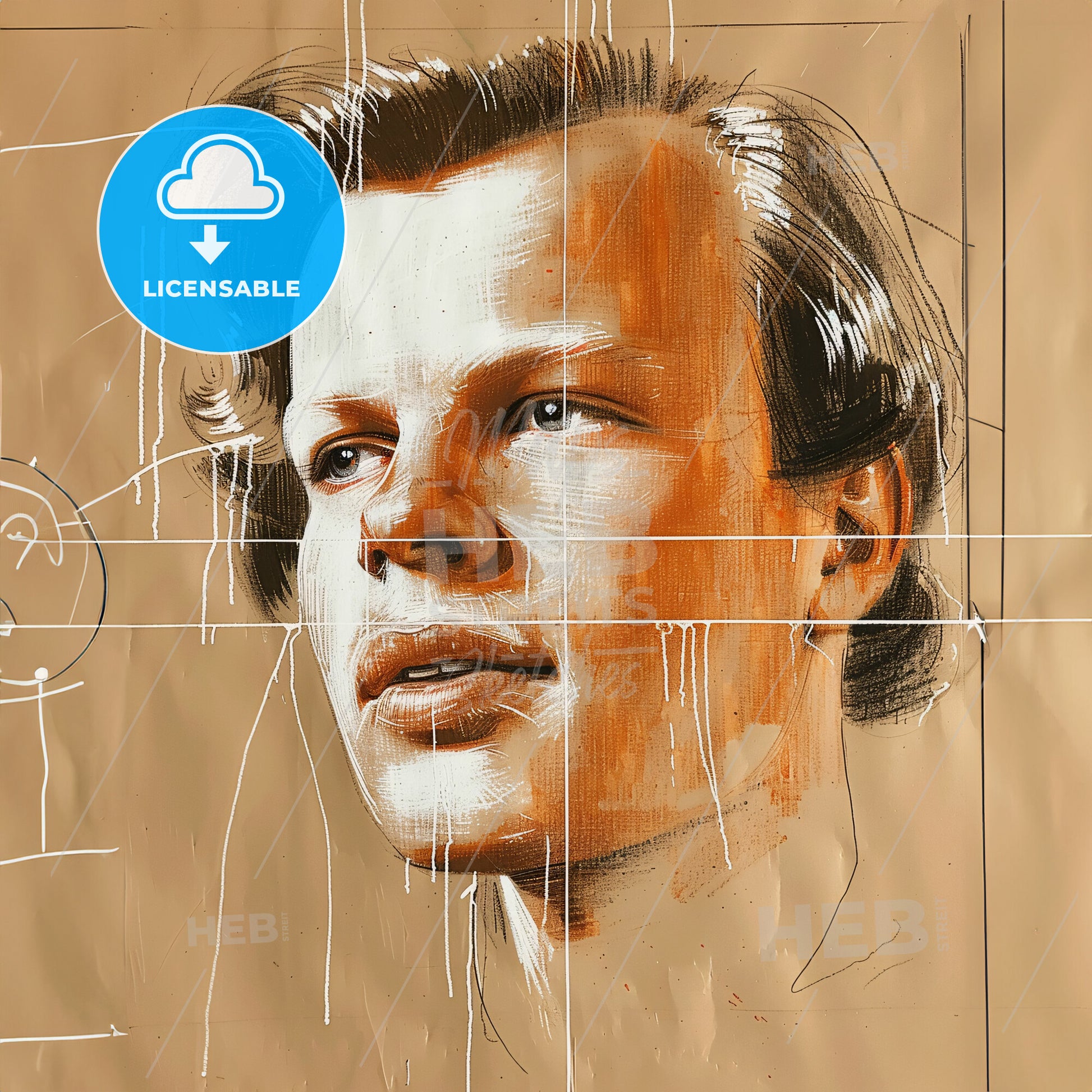 Jackson Pollock, 1912 - 1956, American painter - A Drawing Of A Man's Face