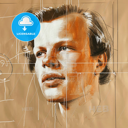 Jackson Pollock, 1912 - 1956, American painter - A Drawing Of A Man's Face