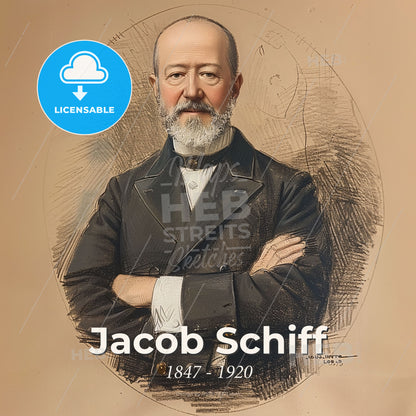 Jacob Schiff, 1847 - 1920, German-American banker - A Portrait Of A Man With His Arms Crossed Print Template