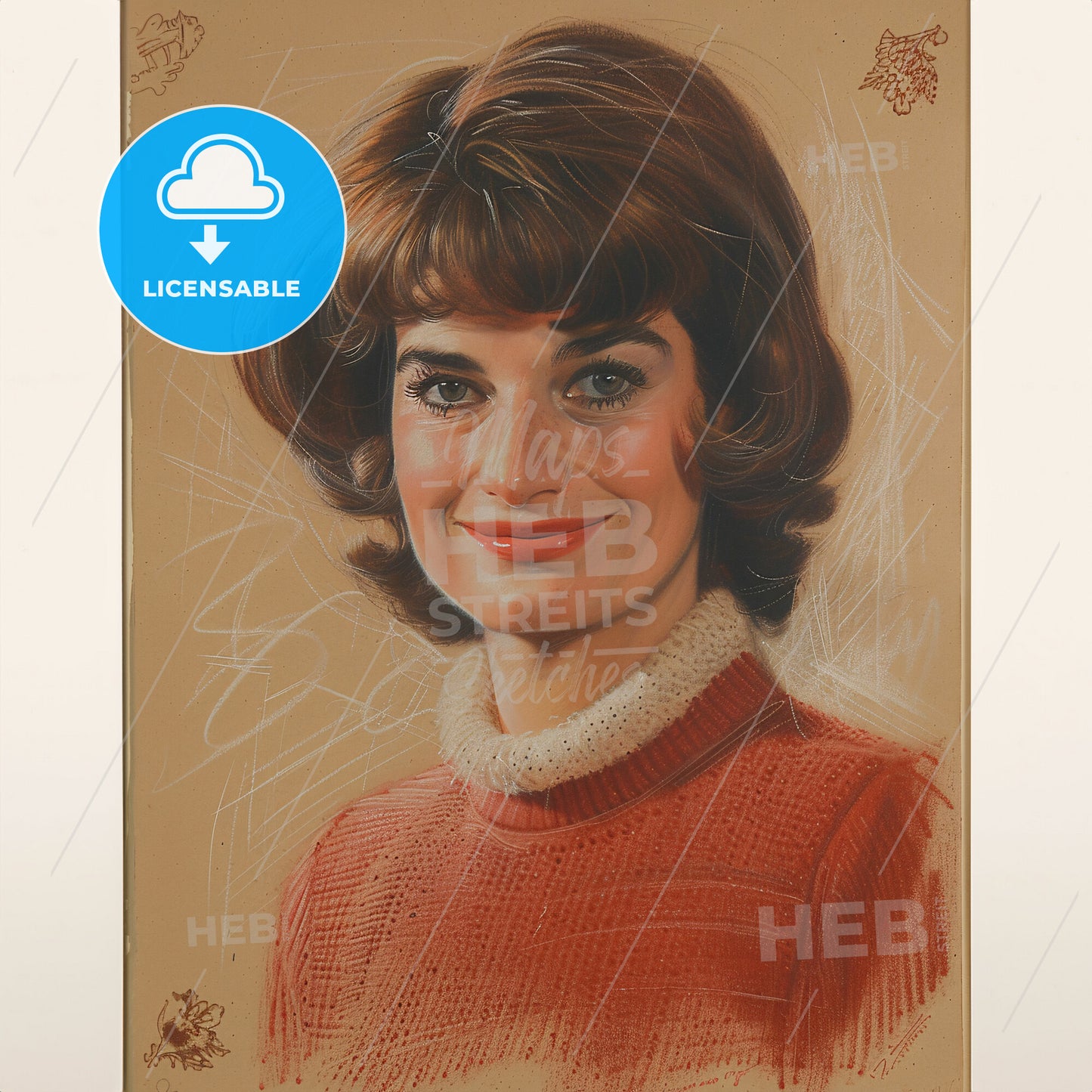Jacqueline Kennedy Onassis, 1929 - 1994, American First Lady and socialite - A Painting Of A Woman