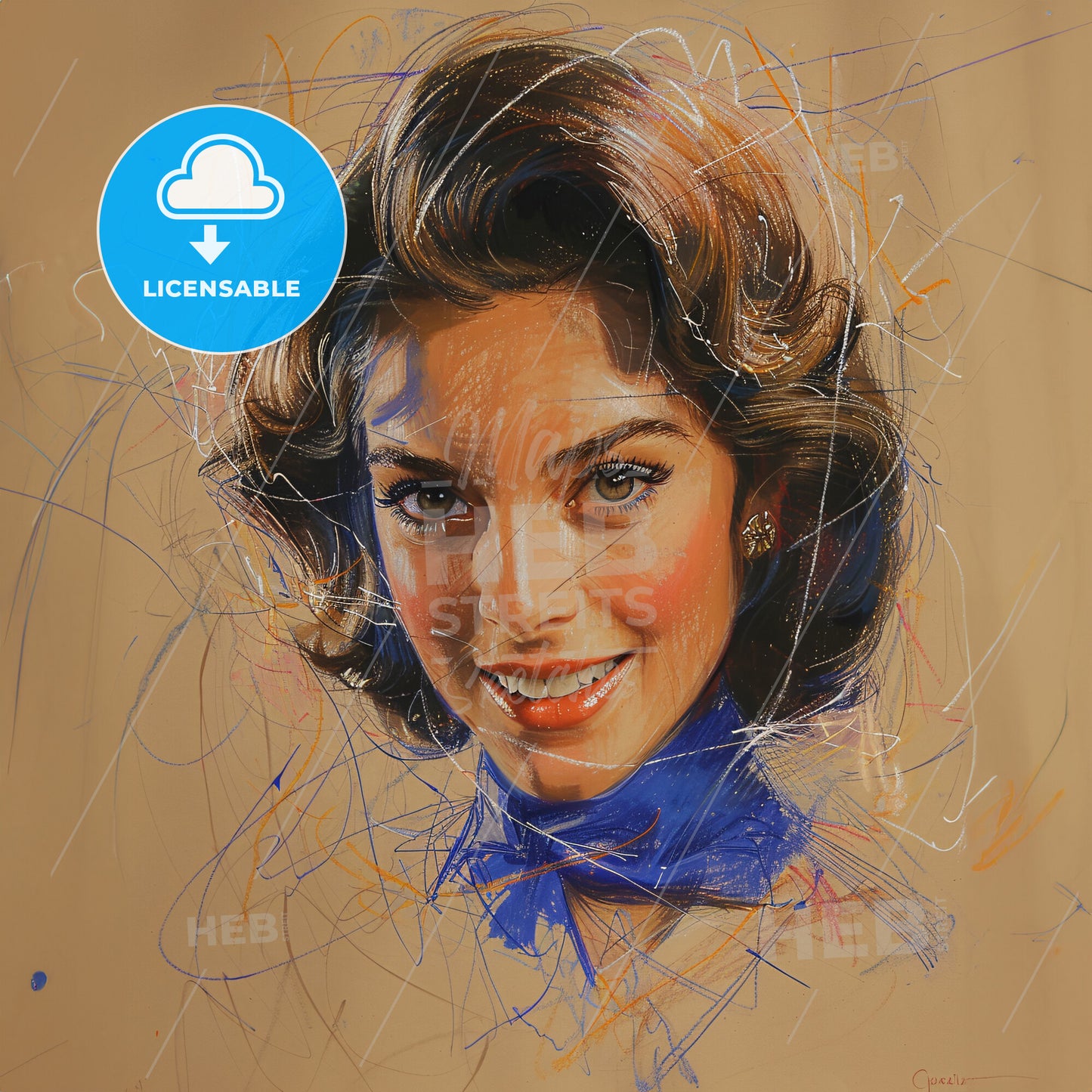 Jacqueline Kennedy Onassis, 1929 - 1994, American First Lady and socialite - A Painting Of A Woman