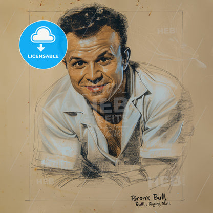 Jake LaMotta, 1922 - 2017, American middleweight boxer - A Drawing Of A Man