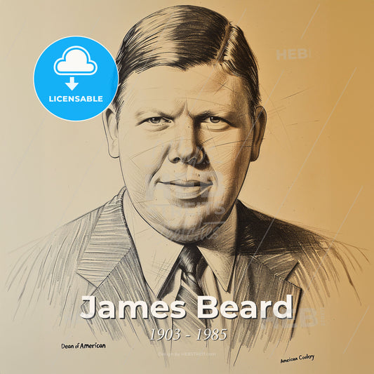 James Beard, 1903 - 1985, American chef - A Drawing Of A Man Print Template