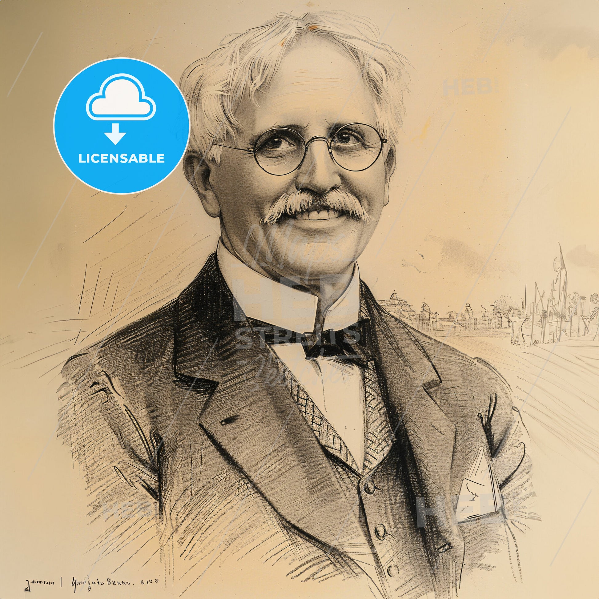 James Breasted, 1865 - 1935, American archaeologist and historian - A Man With A Mustache Wearing Glasses And A Suit