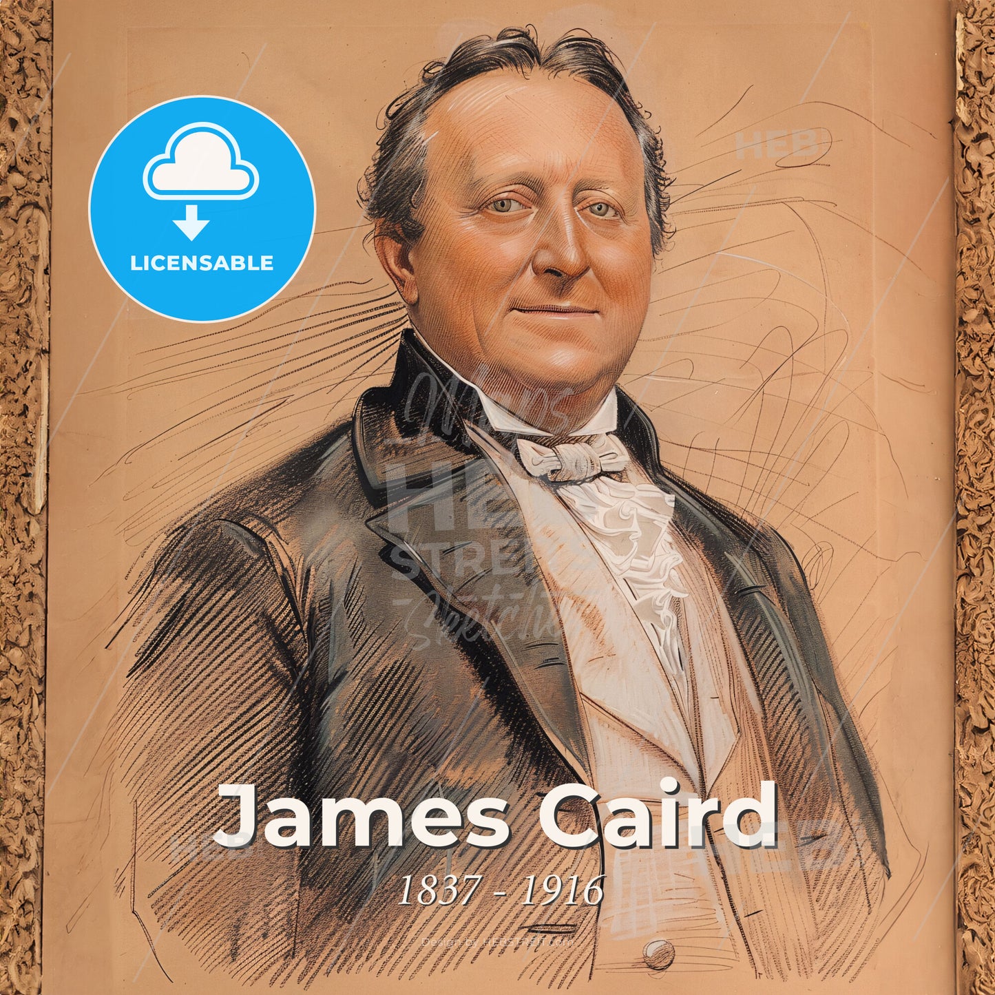 James Caird, 1837 - 1916, British philanthropist and navigator - A Portrait Of A Man In A Frame Print Template