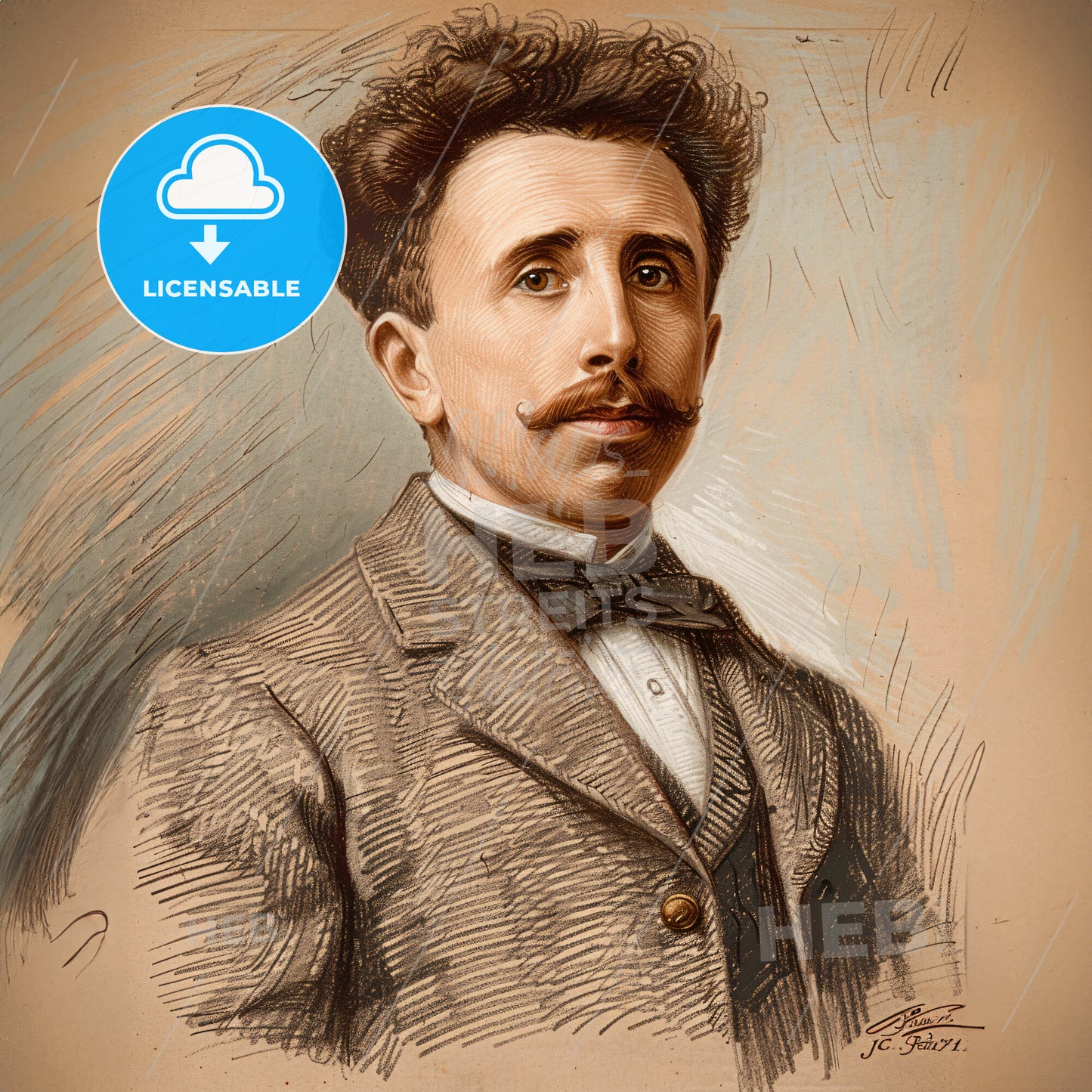 James Cash Penney, 1875 - 1971, American businessman - A Man With A Mustache And A Suit