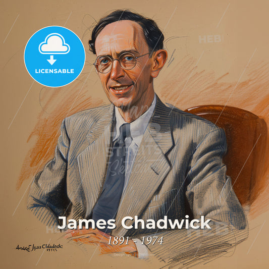 James Chadwick, 1891 - 1974, British physicist - A Man In A Suit And Tie Print Template