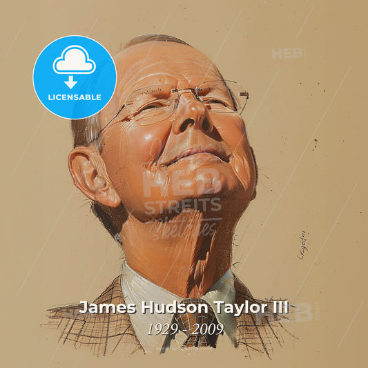 James Hudson Taylor III, 1929 - 2009, British-American missionary - A Man With Glasses And A Tie Print Template