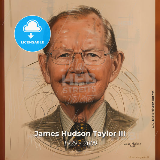 James Hudson Taylor III, 1929 - 2009, British-American missionary - A Portrait Of A Man Print Template