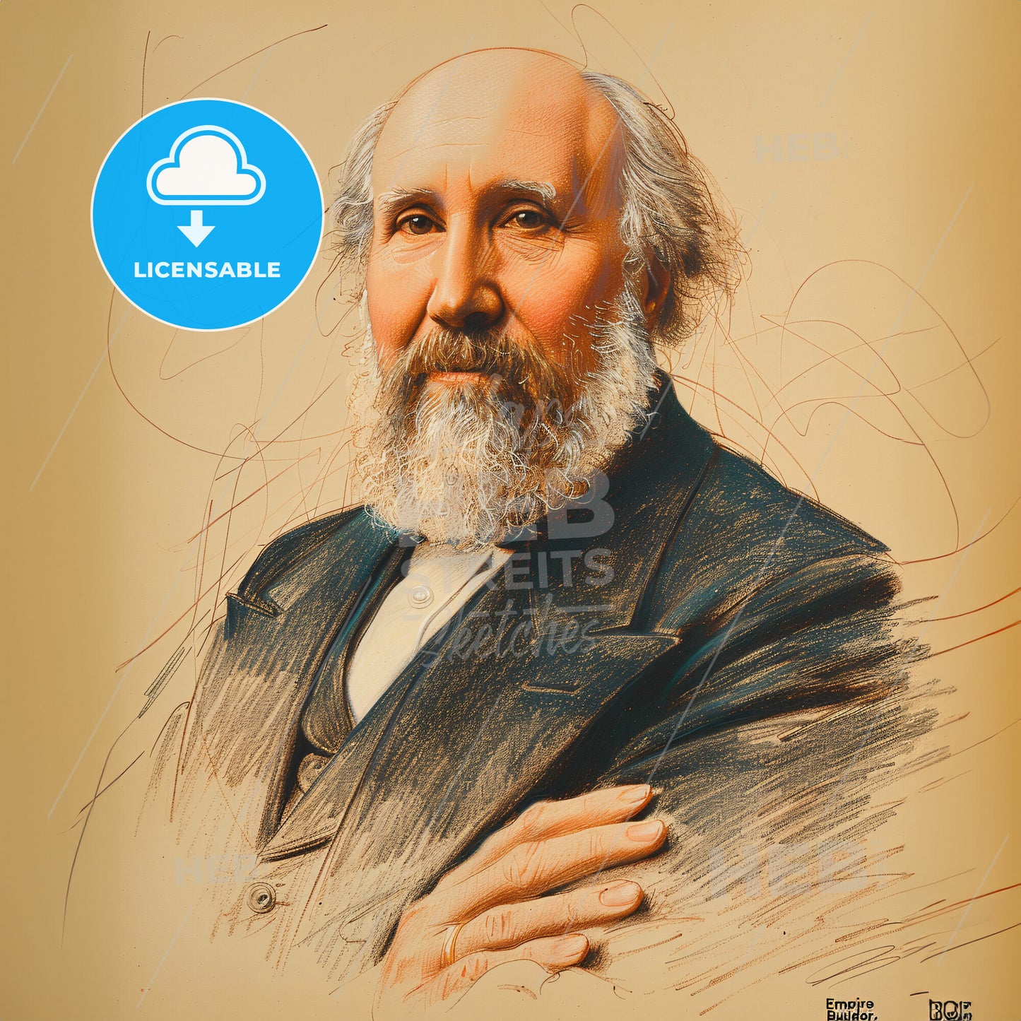 James J. Hill, 1838 - 1916, Canadian-American railway executive - A Man With A Beard