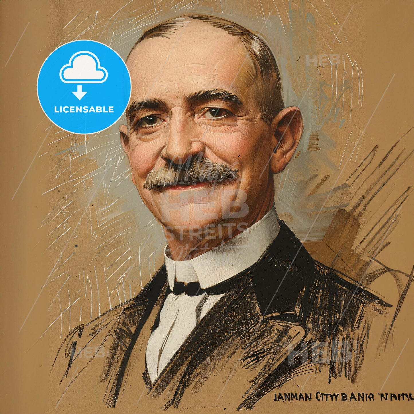 James Stillman, 1850 - 1918, American banker - A Man With A Mustache
