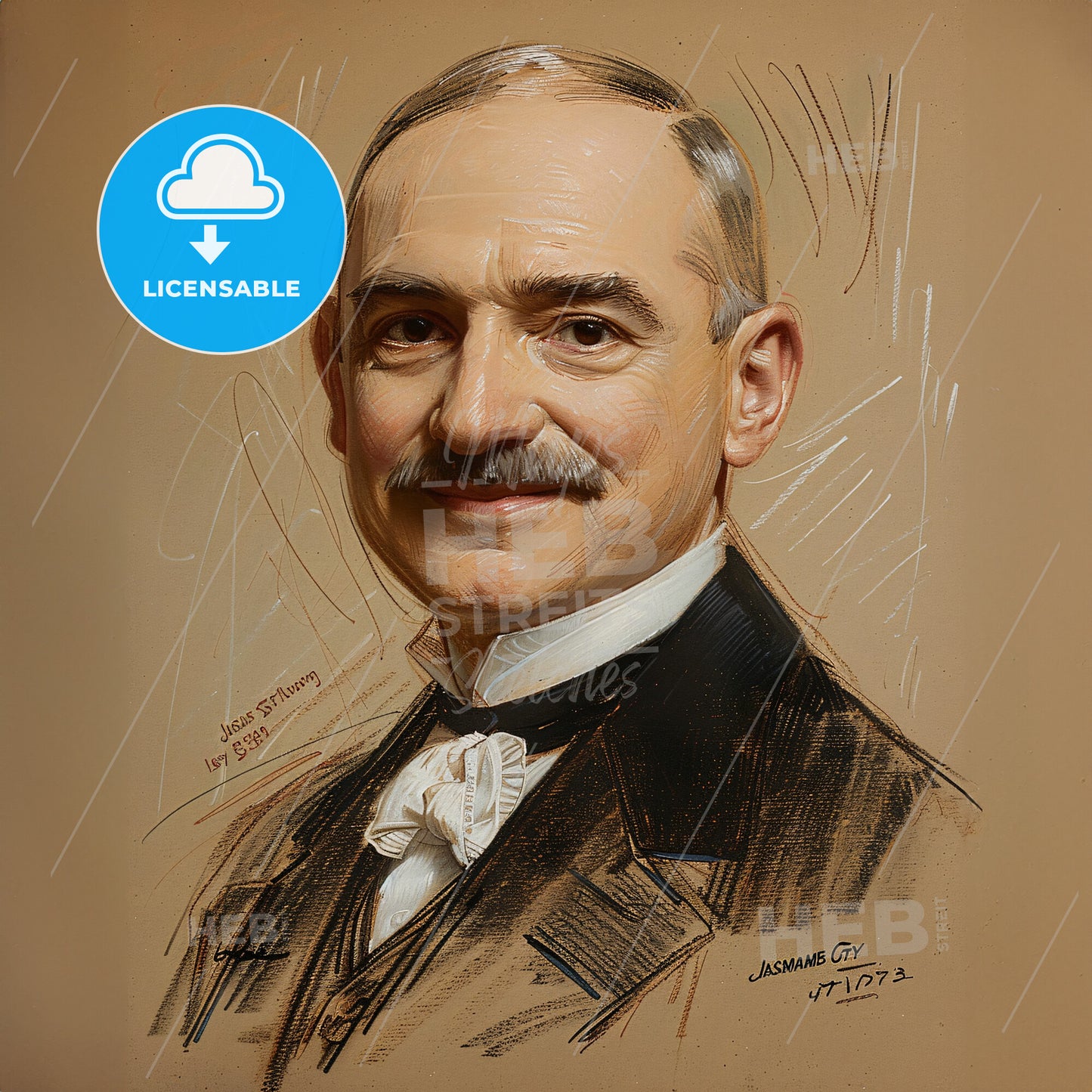 James Stillman, 1850 - 1918, American banker - A Man With A Mustache