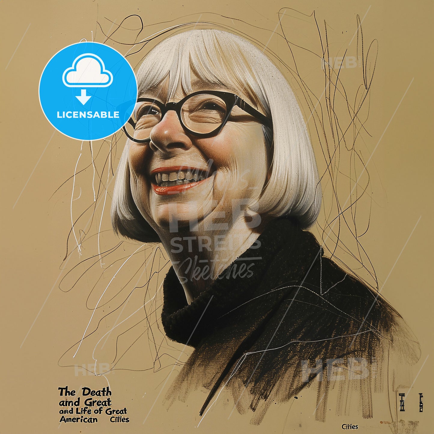 Jane Jacobs, 1916 - 2006, American-Canadian journalist and urbanist - A Woman With Glasses Smiling