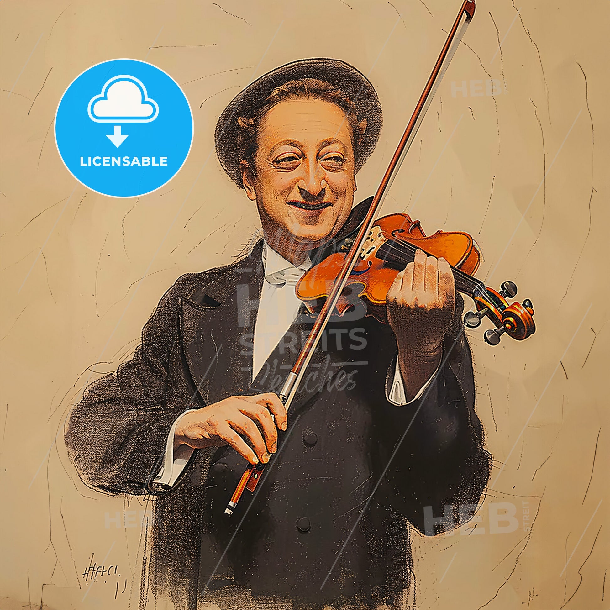Jascha Heifetz, 1901 - 1987, Russian-American violinist - A Man Playing A Violin