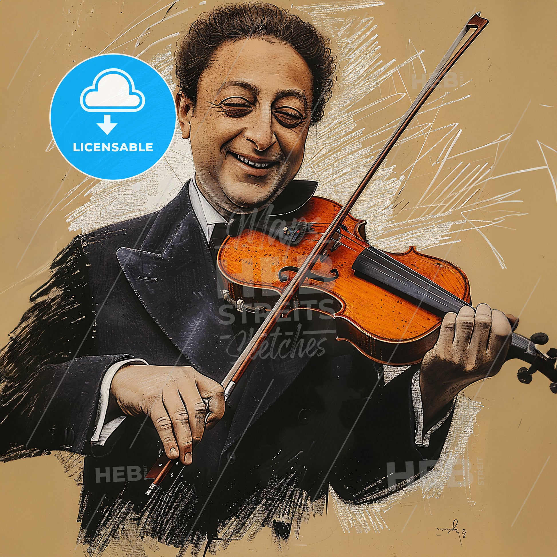 Jascha Heifetz, 1901 - 1987, Russian-American violinist - A Man Playing A Violin