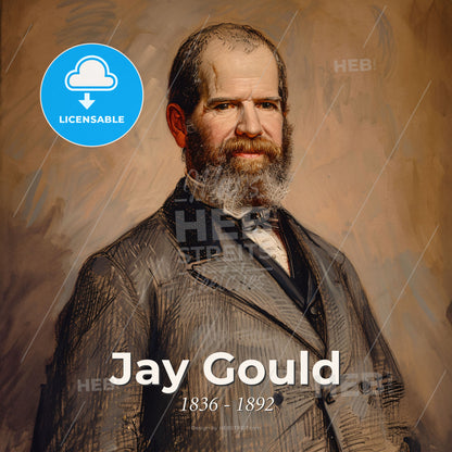 Jay Gould, 1836 - 1892, American financier - A Man With A Beard Print Template