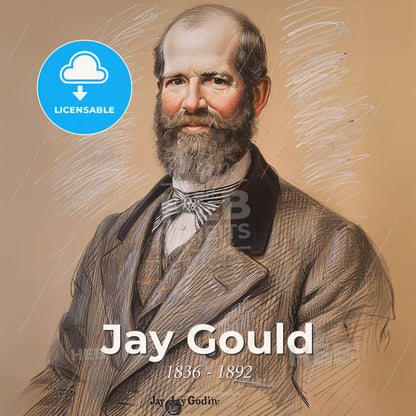 Jay Gould, 1836 - 1892, American financier - A Man With A Beard Print Template