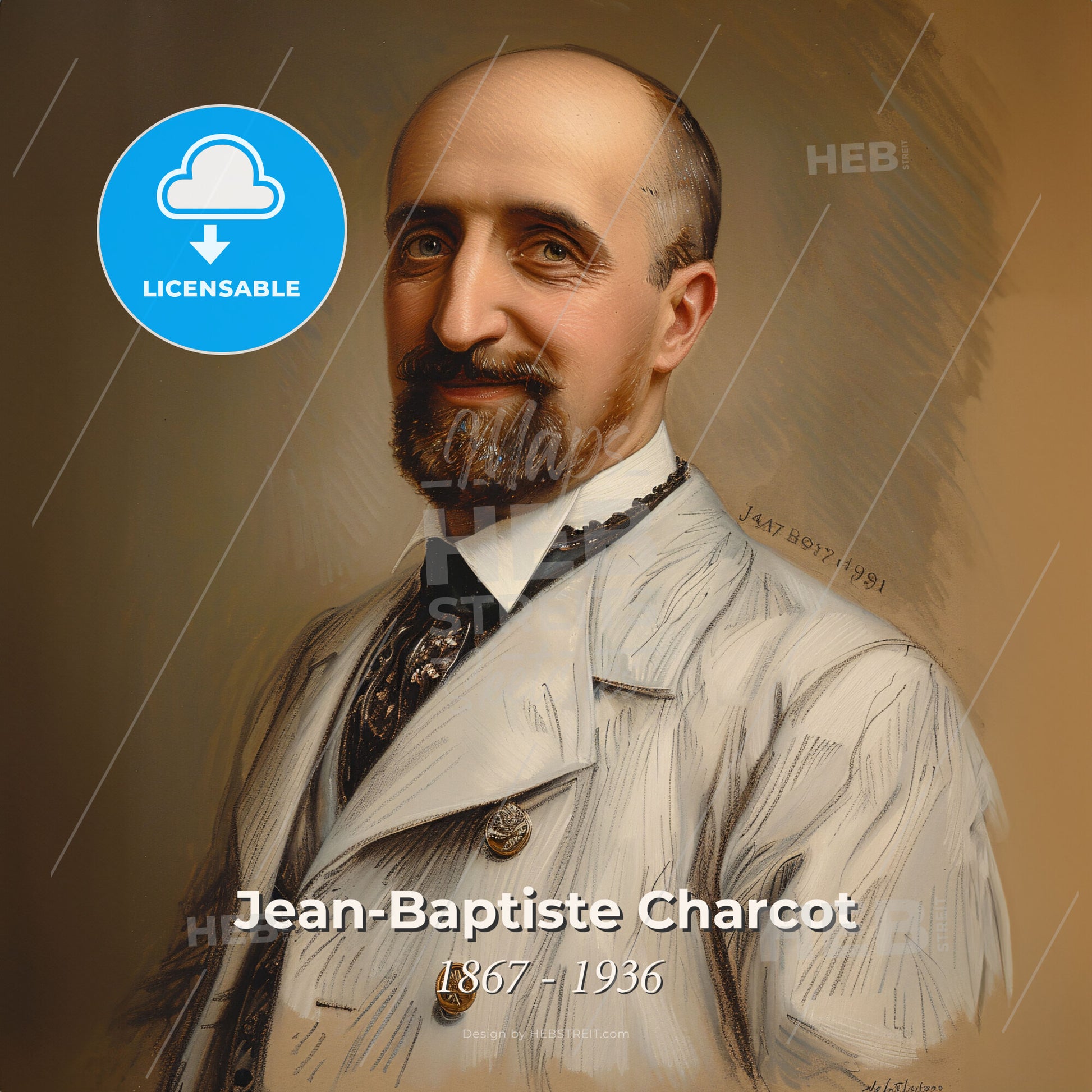 Jean-Baptiste Charcot, 1867 - 1936, French polar explorer and navigator - A Man In A White Coat Print Template
