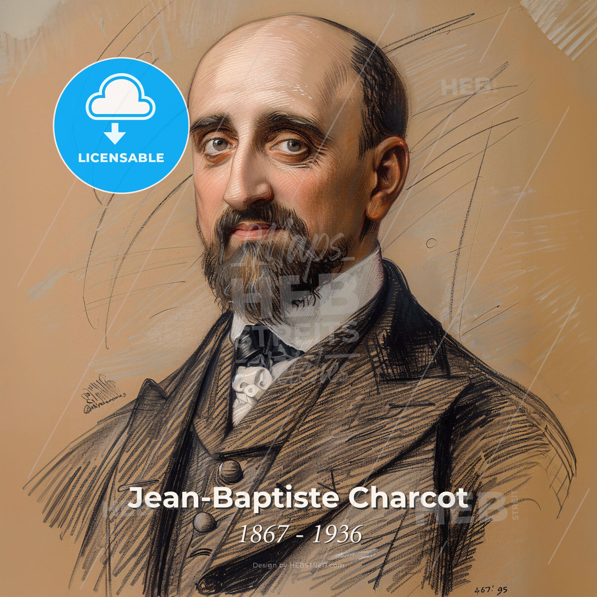 Jean-Baptiste Charcot, 1867 - 1936, French polar explorer and navigator - A Man With A Beard And Mustache Print Template