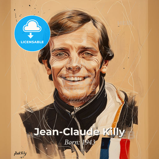 Jean-Claude Killy, Born: 1943, French alpine skier - A Portrait Of A Man Print Template