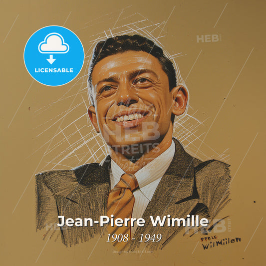 Jean-Pierre Wimille, 1908 - 1949, French racing driver - A Man In A Suit And Tie Print Template