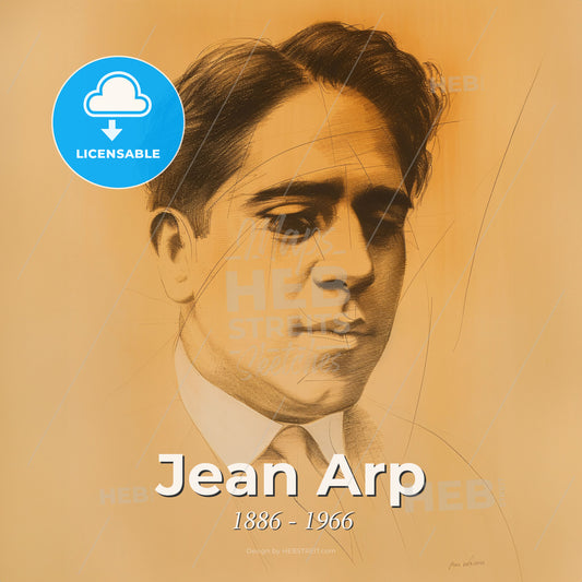 Jean Arp, 1886 - 1966, German-French sculptor and painter - A Drawing Of A Man Print Template