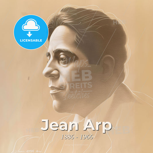 Jean Arp, 1886 - 1966, German-French sculptor and painter - A Drawing Of A Man Print Template