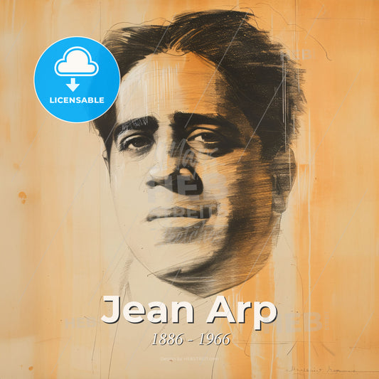 Jean Arp, 1886 - 1966, German-French sculptor and painter - A Drawing Of A Man Print Template