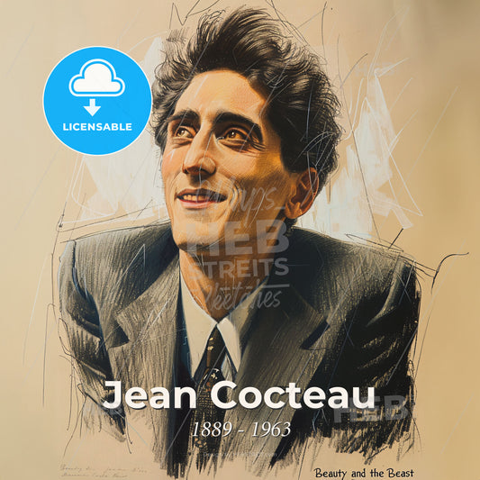 Jean Cocteau, 1889 - 1963, French writer and filmmaker - A Man In A Suit And Tie Print Template