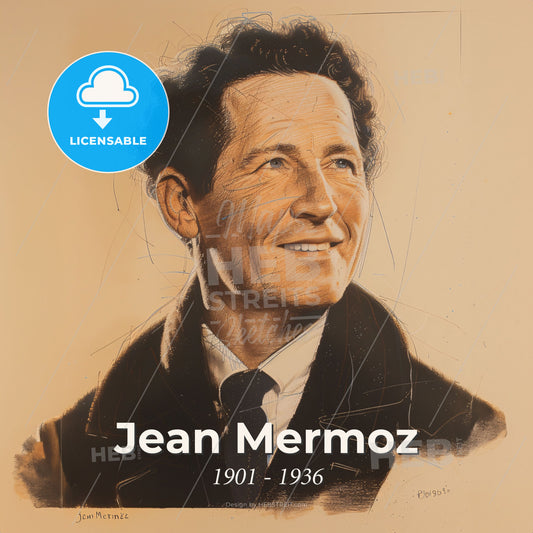 Jean Mermoz, 1901 - 1936, French aviator and navigator - A Man In A Suit And Tie Print Template