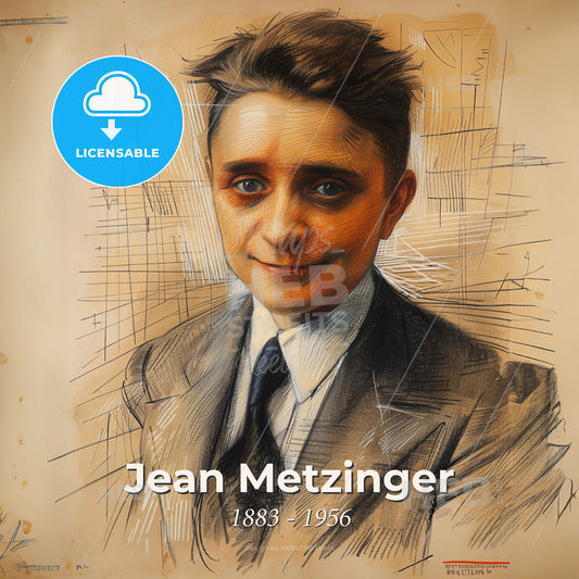 Jean Metzinger, 1883 - 1956, French painter and theorist - A Drawing Of A Man In A Suit Print Template