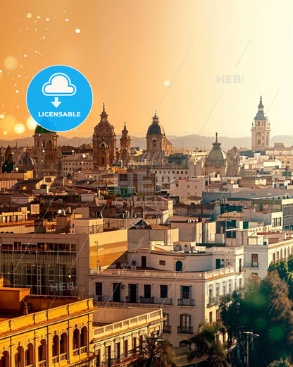 Jerez de la Frontera City Skyline Composite Wall Art - A city with many buildings