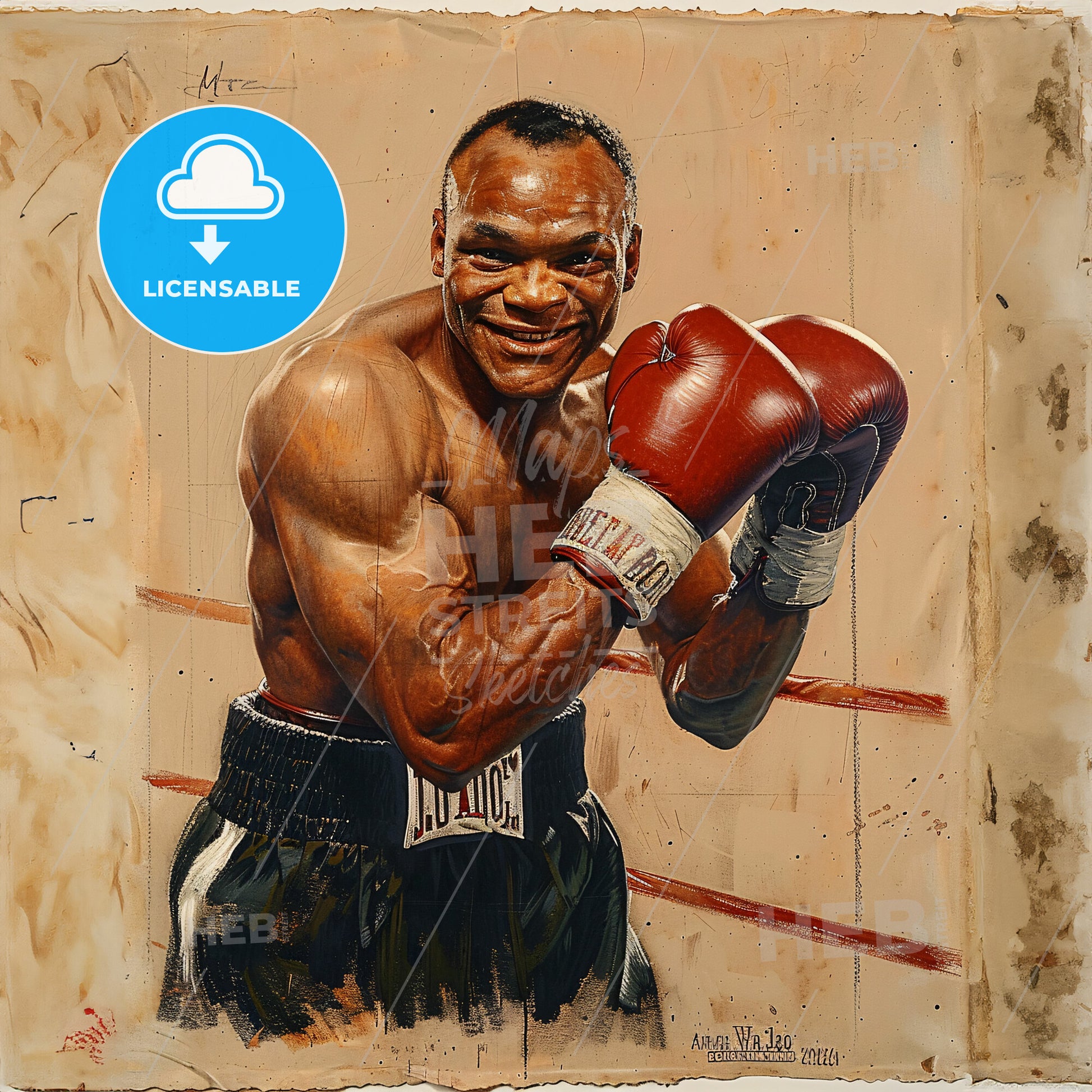 Jersey Joe Walcott, 1914 - 1994, American heavyweight boxer - A Man Wearing Boxing Gloves