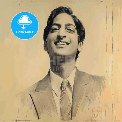 Jiddu Krishnamurti, 1895 - 1986, Indian spiritual teacher - A Man Smiling With A Tie