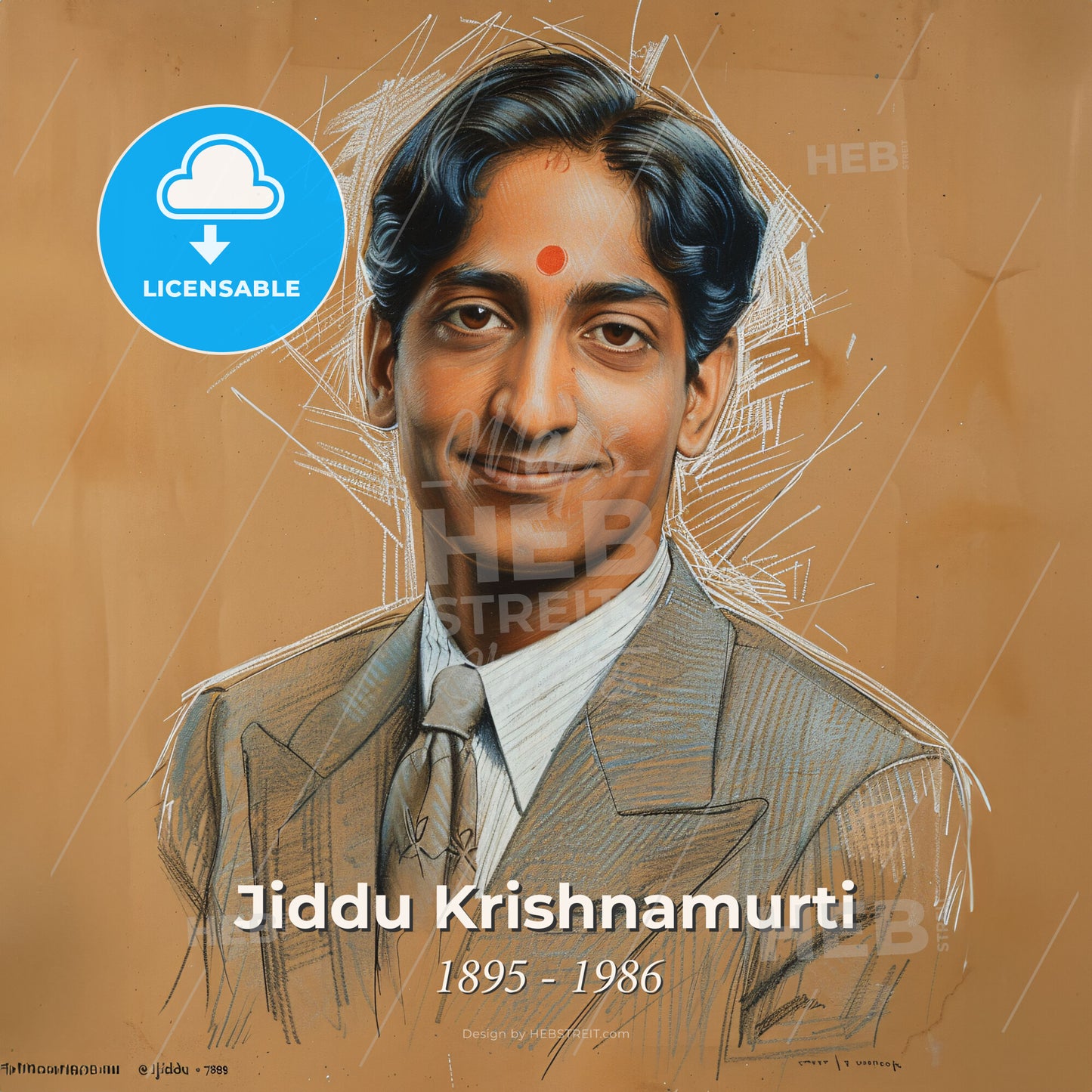 Jiddu Krishnamurti, 1895 - 1986, Indian spiritual teacher - A Man In A Suit And Tie Print Template