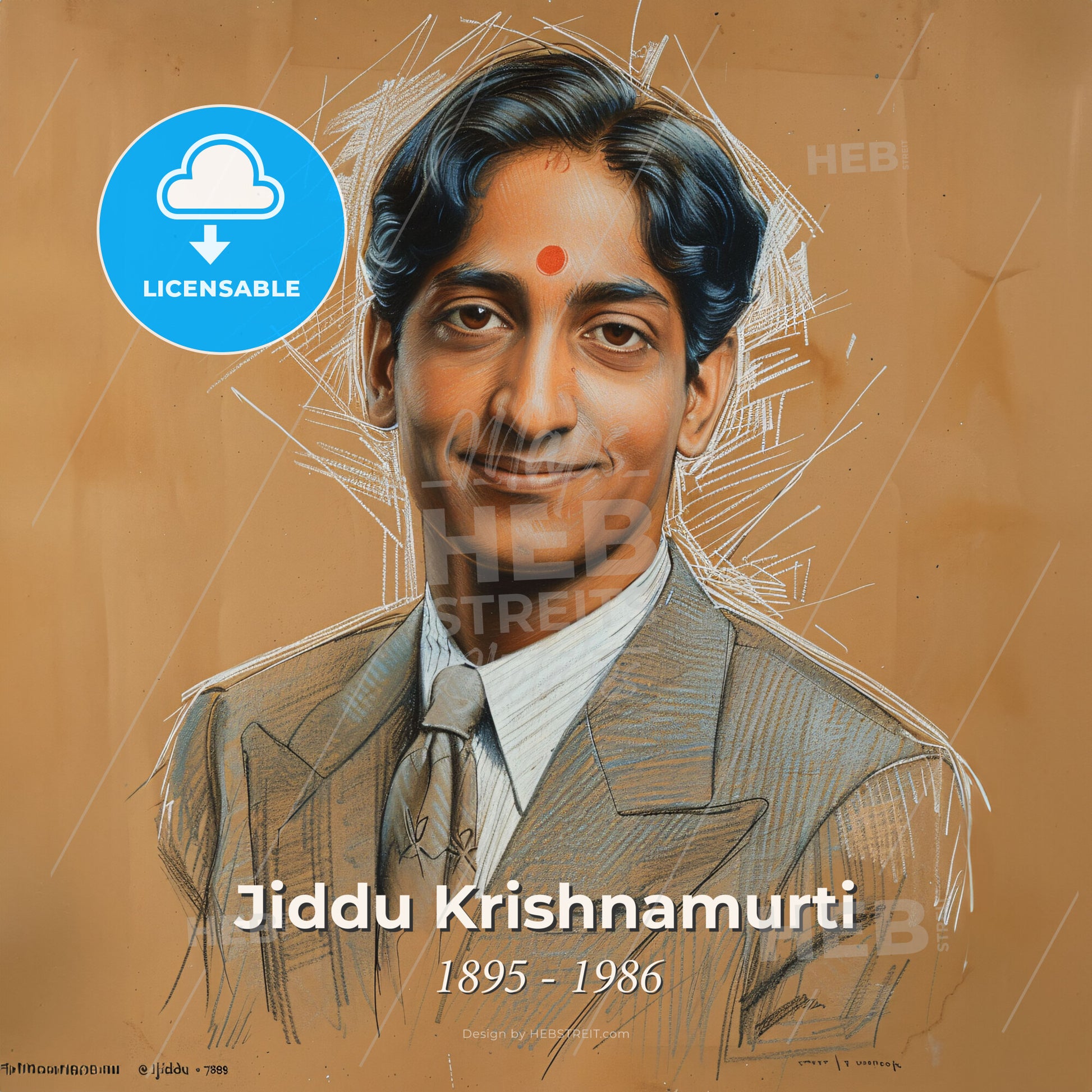 Jiddu Krishnamurti, 1895 - 1986, Indian spiritual teacher - A Man In A Suit And Tie Print Template