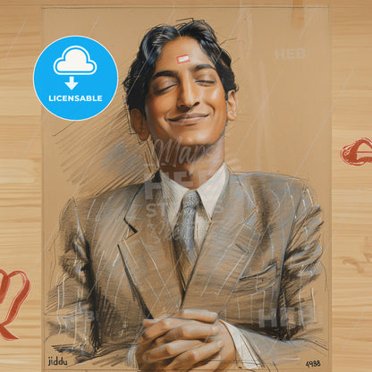 Jiddu Krishnamurti, 1895 - 1986, Indian spiritual teacher - A Drawing Of A Man