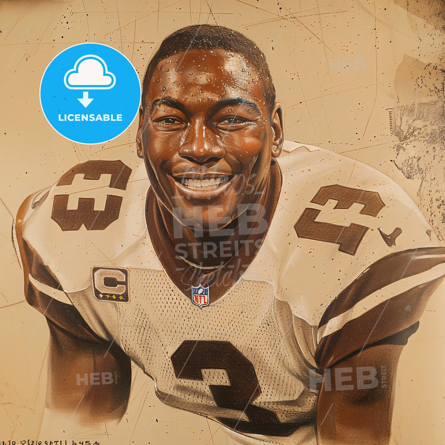 Jim Brown, Born: 1936, American football player - A Portrait Of A Football Player