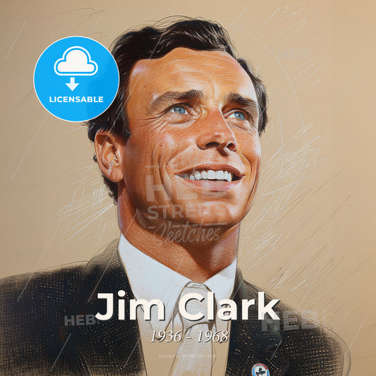 Jim Clark, 1936 - 1968, British racing driver - A Man In A Suit And Tie Print Template