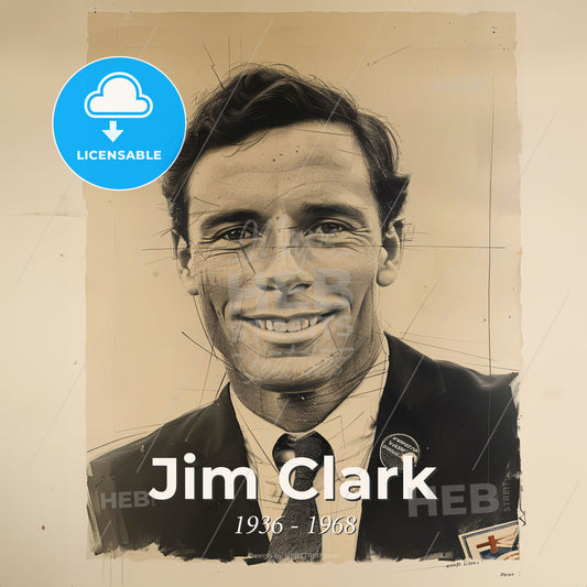 Jim Clark, 1936 - 1968, British racing driver - A Man In A Suit And Tie Print Template