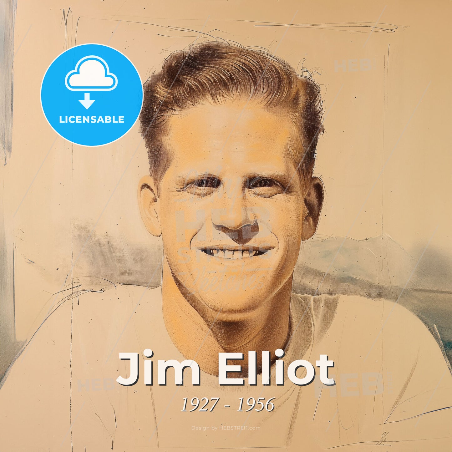 Jim Elliot, 1927 - 1956, American missionary - A Man Smiling At The Camera Print Template