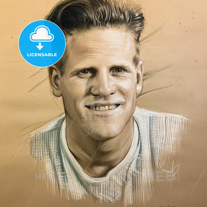 Jim Elliot, 1927 - 1956, American missionary - A Drawing Of A Man Smiling