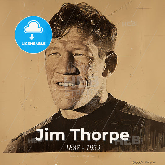 Jim Thorpe, 1887 - 1953, American athlete - A Man Smiling For The Camera Print Template