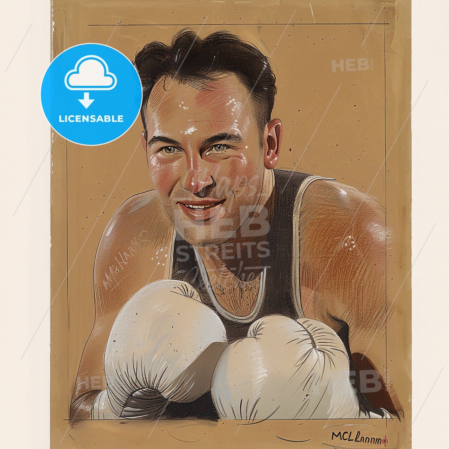 Jimmy McLarnin, 1907 - 2004, Canadian welterweight boxer - A Man Wearing Boxing Gloves