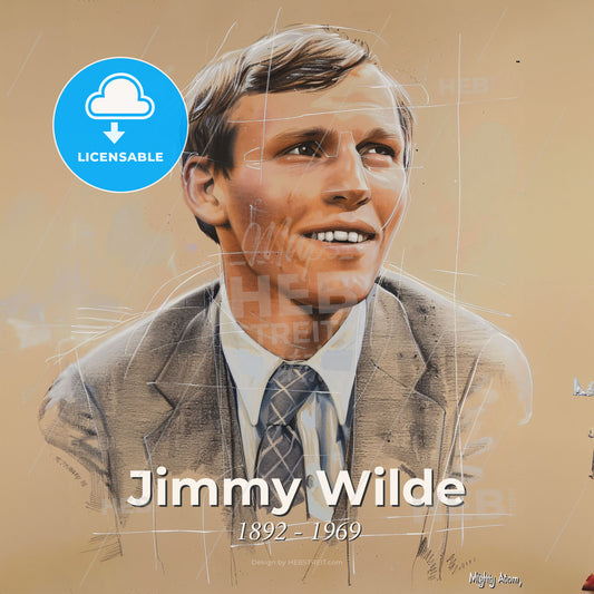 Jimmy Wilde, 1892 - 1969, Welsh flyweight boxer - A Drawing Of A Man Print Template