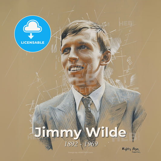 Jimmy Wilde, 1892 - 1969, Welsh flyweight boxer - A Man In A Suit And Tie Print Template