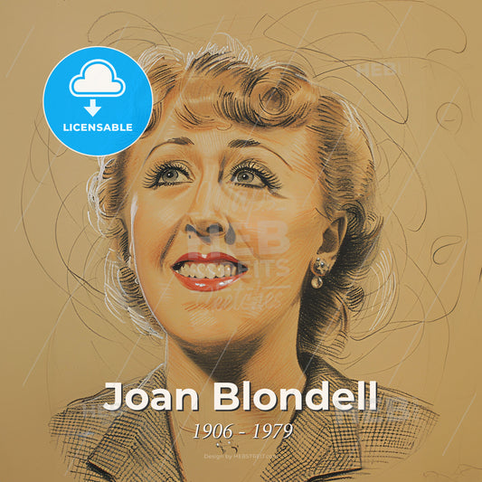 Joan Blondell, 1906 - 1979, American actress - A Drawing Of A Woman Smiling Print Template