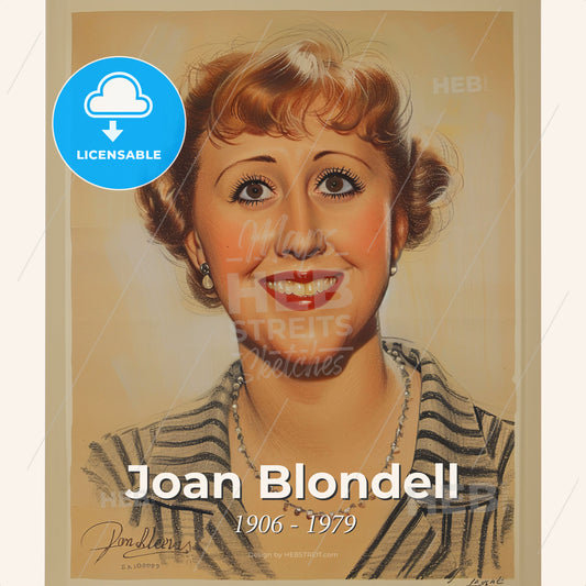 Joan Blondell, 1906 - 1979, American actress - A Woman Smiling With Red Hair Print Template