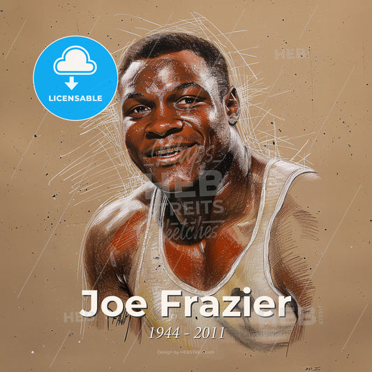 Joe Frazier, 1944 - 2011, American heavyweight boxer - A Man In A Tank Top Print Template